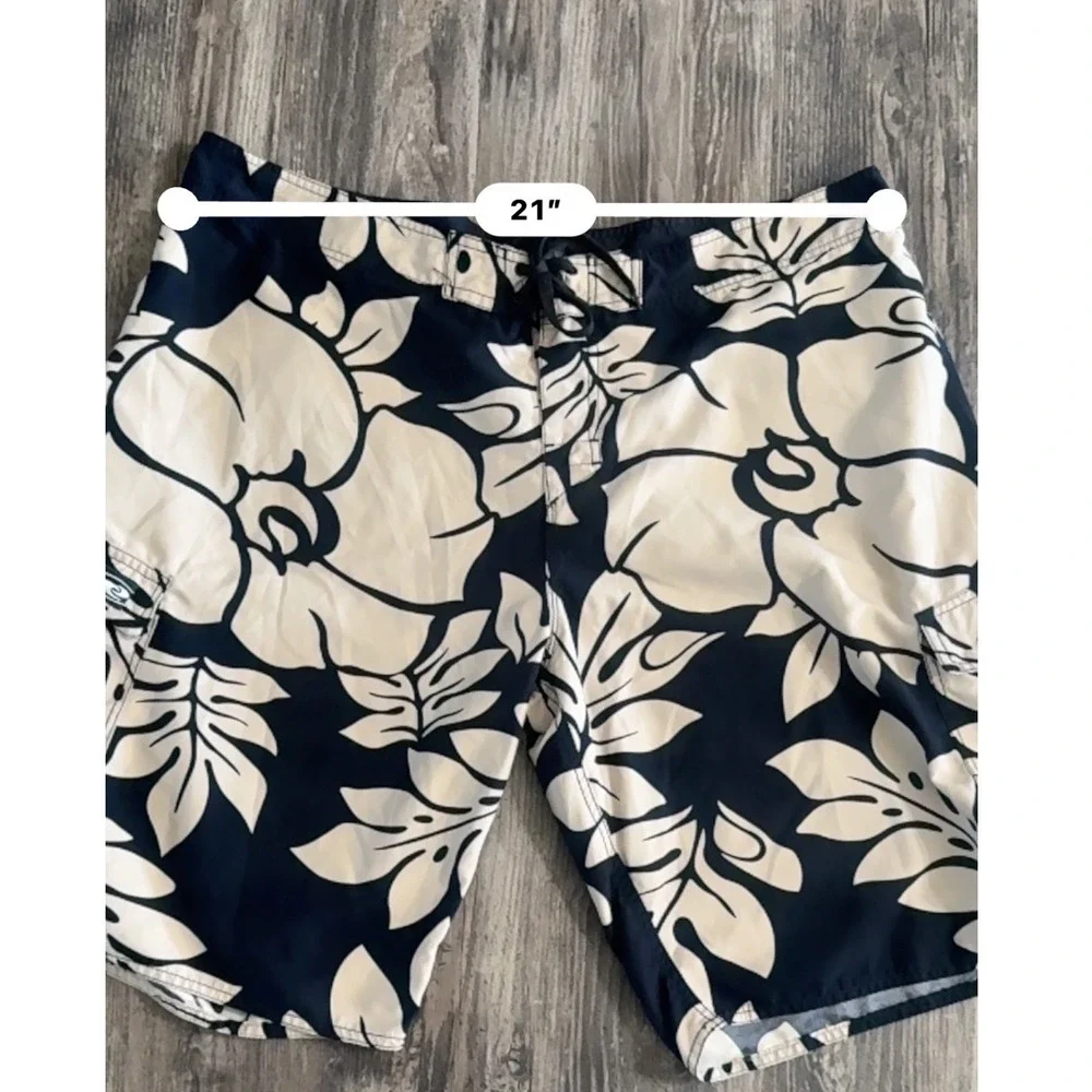 Hawaiian Performance Surfwear Mens Navy lightweight Board Shorts Cargo sz 42